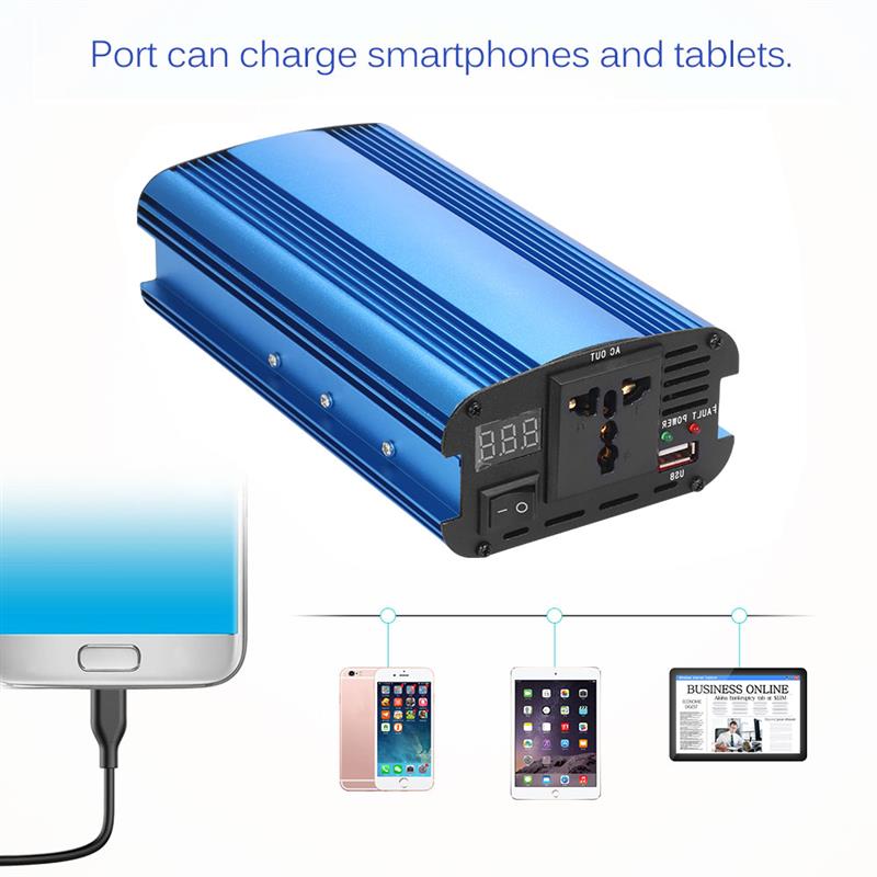 DC12 To 220V 3000W Solar Power Inverter AC Modified Sine Wave Converter Built-In Cooling Fan Manual Switch