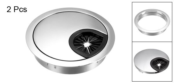 uxcell 2pcs Cable Hole Cover 50-80mm Zinc Alloy Desk Grommet for Wire Organizer Bright Silver/Black/Bronze/Sliver/Red Bronze: Bright Silver 60mm