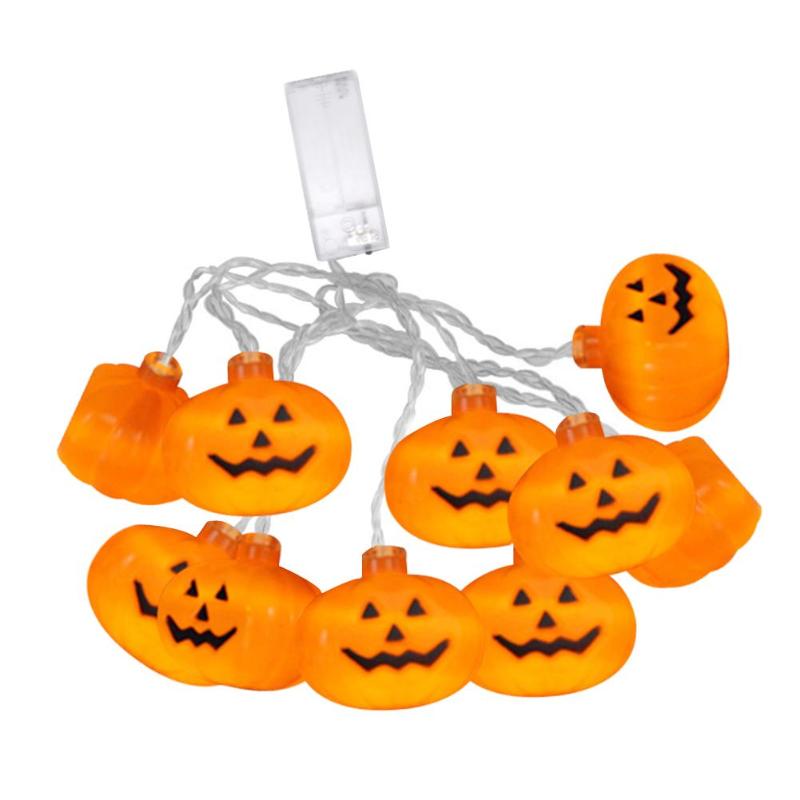 10 LEDs Halloween Pumpkin String Lights 3D Halloween Lantern Party Home DIY Decor 1.2m Warm White Battery Operated Light: 3