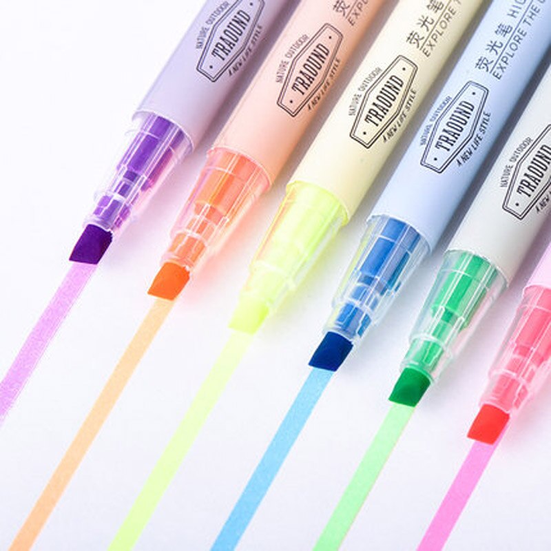 Deli 1pcs Colour Fluorescent Marker Pen S731 Candy Colour Student Graffiti Stationery Tasteless and Bright Colour