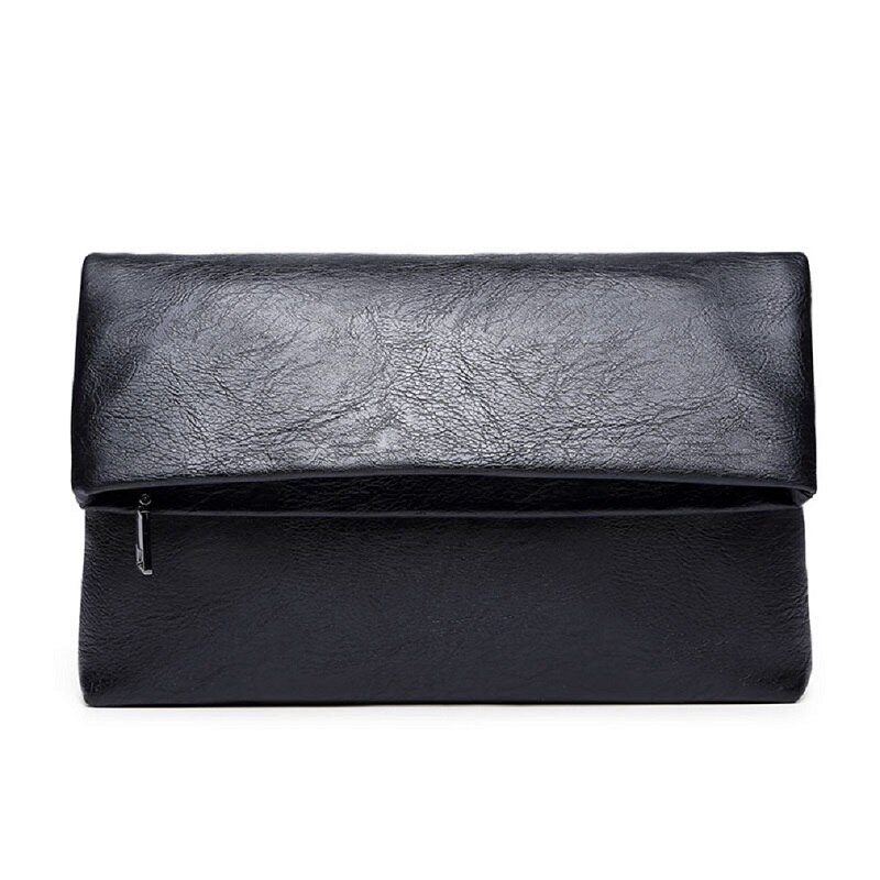 Latest woman PU Leather Envelope Bag Casual Clutch Bag Handbag Wallet Bag Black women clutch