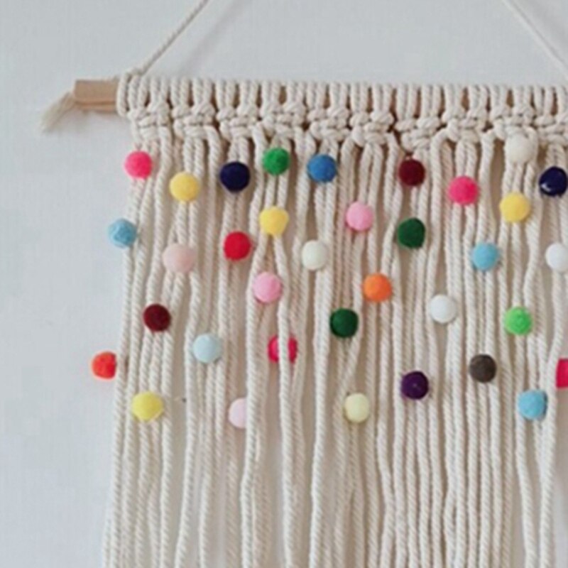 Tapiz de macramé colorido, decoración de pared para cuarto de niños, decoración colgante para habitación, tapices bohemios, telón de fondo, arte de pared hecho a mano