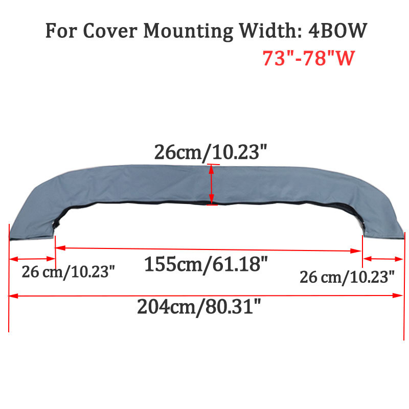 4 BOW Bimini Top Boot Cover 600D Waterproof Bimini Boat Top Boot Canopy Storage Cover Anti-UV Dust-proof Marine Accessories: Beige