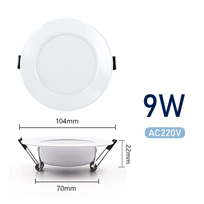 Foco LED empotrable para techo, lámpara redonda para sala de estar, cocina y baño, CA 220V, 3W, 5W, 7W, 9W, 12W, 15W: Verde / YELLOW