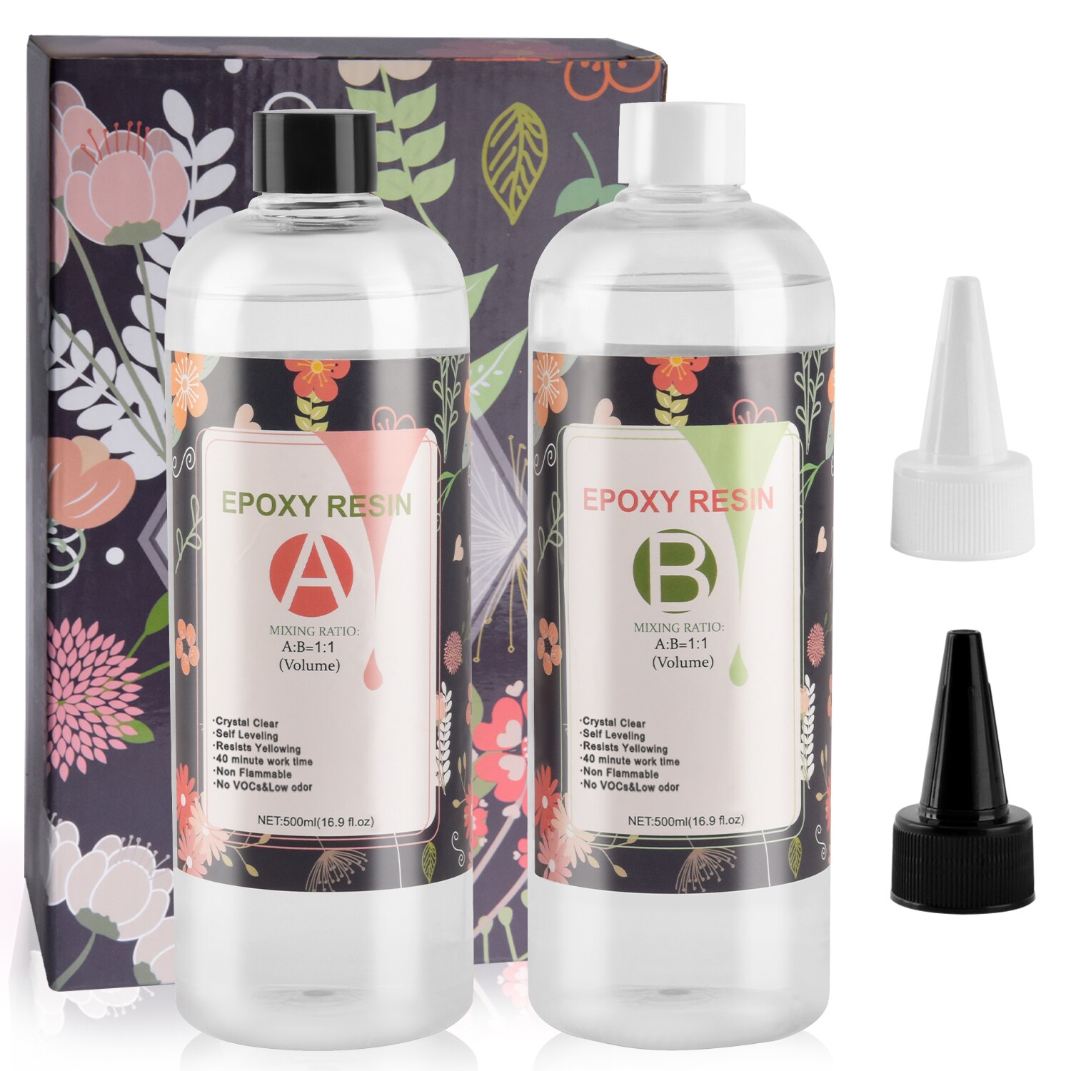 Pegamento de resina epoxi para fabricación de joyas, molde de silicona, arte de resina, alta adhesivo, 204ml/250ml/500ml, 1:1 AB