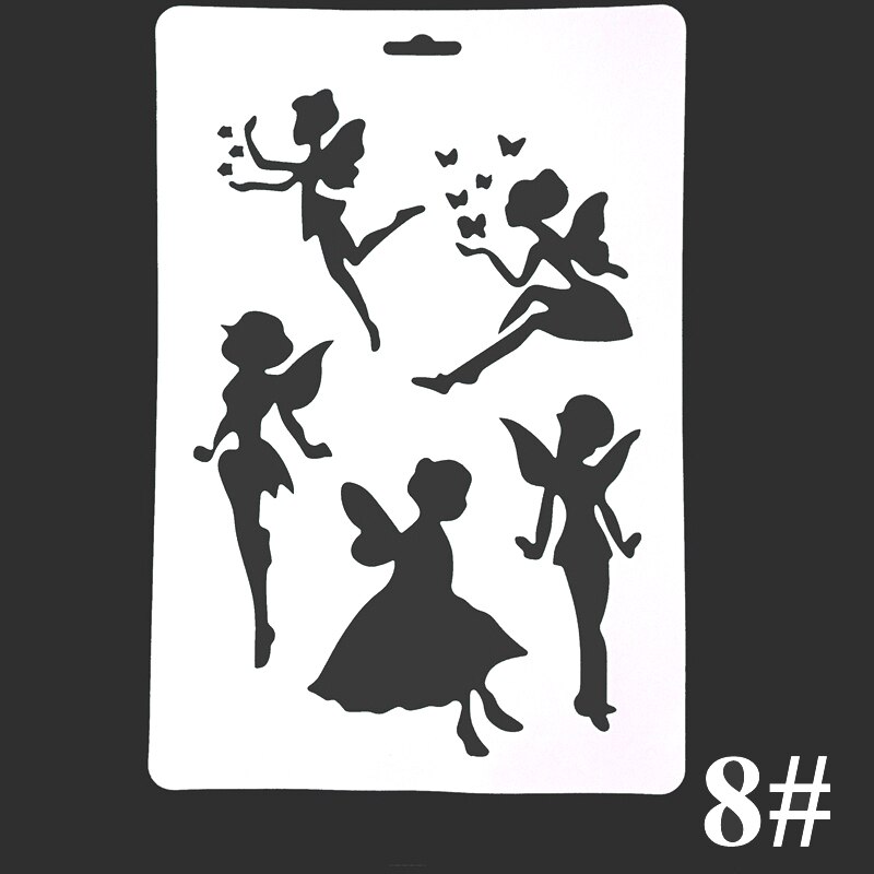 Airbrush Stencils & Sjablonen Tekening Tool Body Paint, Vrouw Kids Leuke Glitter Wassen Schilderen Template Tattoo Stencil 31x21cm: No 8