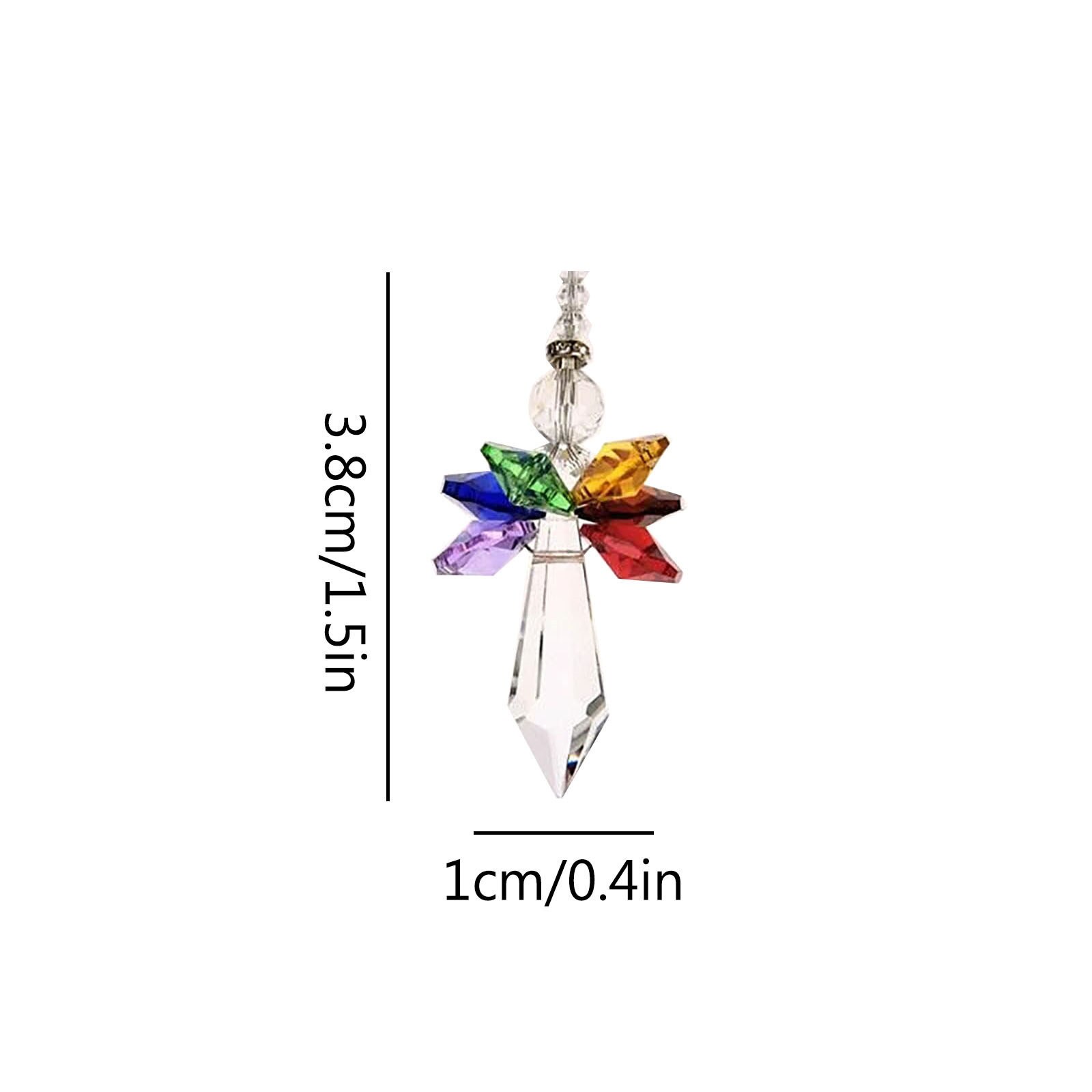 Crystal Hanging Decorations Modern Rainbow Angel Suncatcher Crystal Guardian Angel Rear View Mirror Car Charm Home Wedding Decor