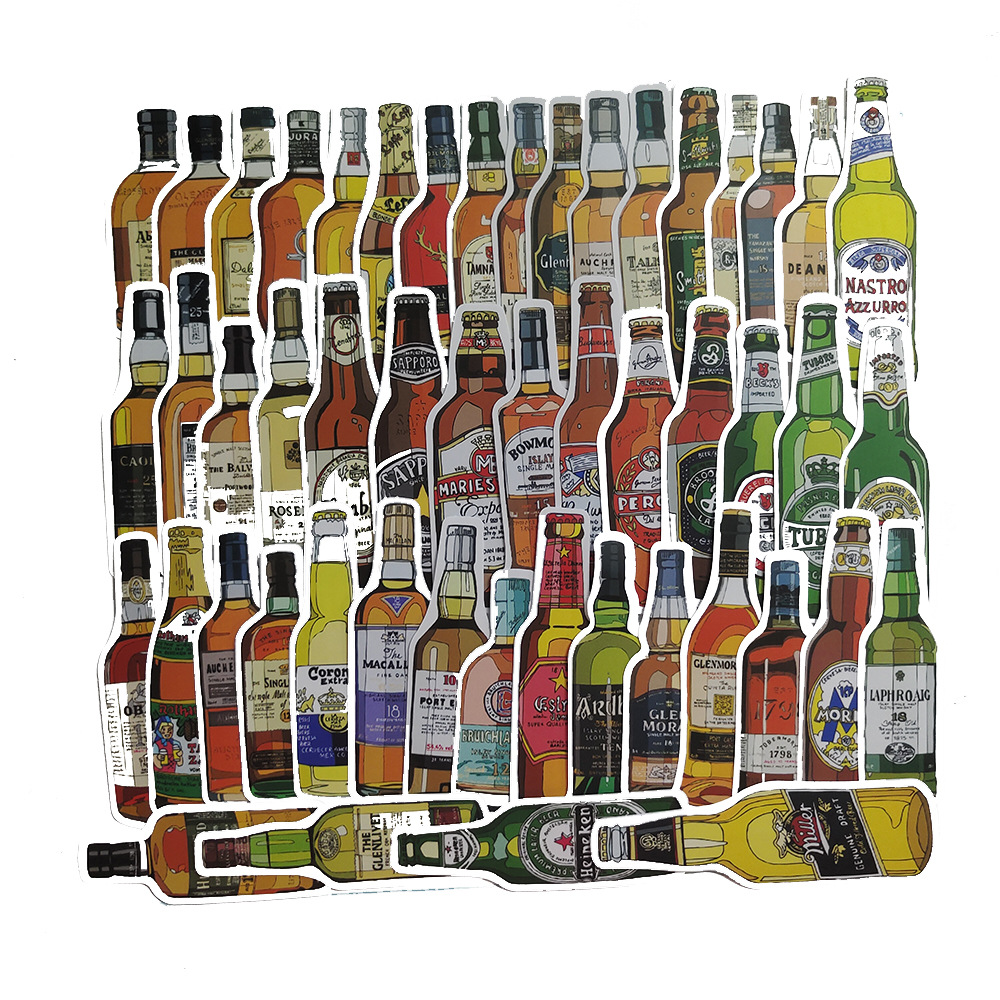 10/50Pcs Interessante Alcohol Wijn Bier Stickers Voor Laptop Auto Helm Koffer Computer Bike Motorcycle Whisky Wodka Sticker