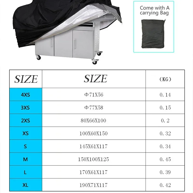 Bbq Cover Anti-Stof Waterdichte Heavy Duty Grill Cover Regen Beschermende Ronde Rechthoek Outdoor Barbecue Cover Accessoires