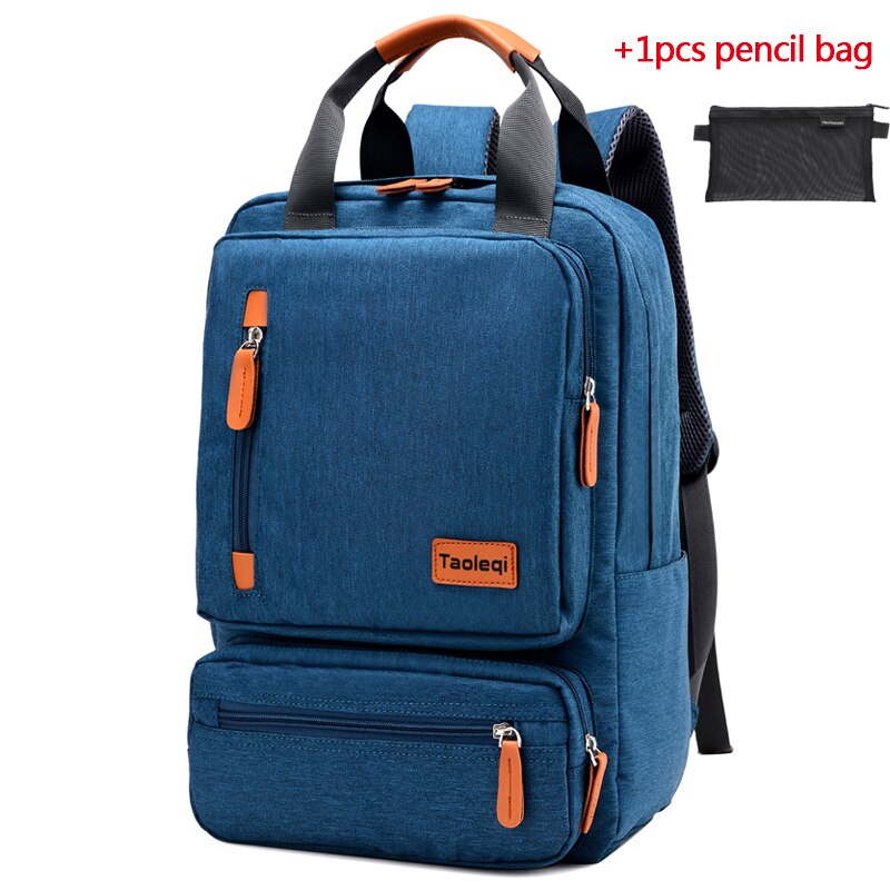 IKE MARTI Casual Men Laptop Backpack 15.6 Inch Waterproof Girl Gray Anti-Theft Woman Junior High School Bag Backpacks: dark blue-p