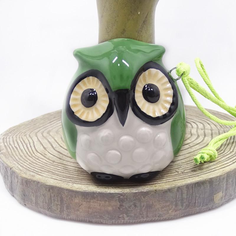 Ocarina de búho con 4 agujeros para niños, instrumento Musical hecho a mano, con forma de pájaros de dibujos animados, para principiantes: Green Large