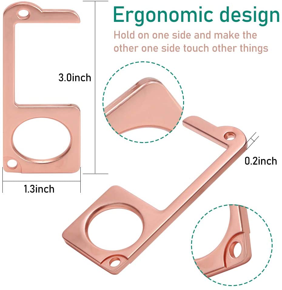 No-Touch Door Opener Portable Stick for Push The Elevator Button Easy Carry Antimicrobial Alloy EDC Door Opening Accessories