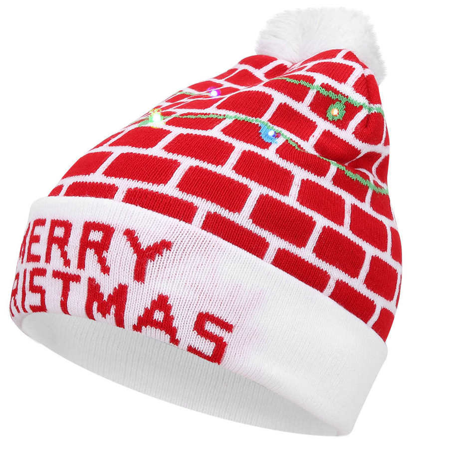 Led ljus upp hatt färgglada ljus stickad tröja mössa xmas jul mössa mössa stickad för unisex barn baby pojkar flickor: Stil 5