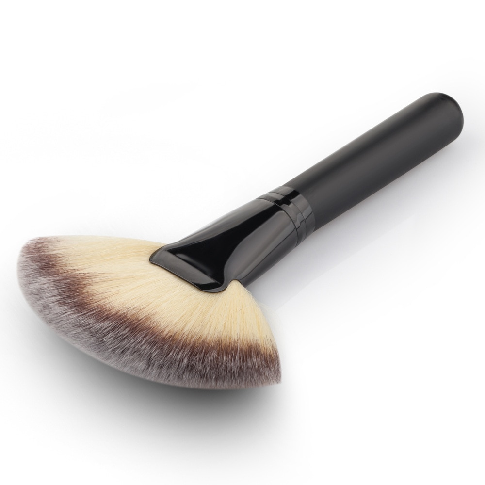 BBL 1 pieza reales negro brocha abanico grande increíblemente suave/supersuave cepillo de polvo Blush cepillo cosmética herramienta de belleza