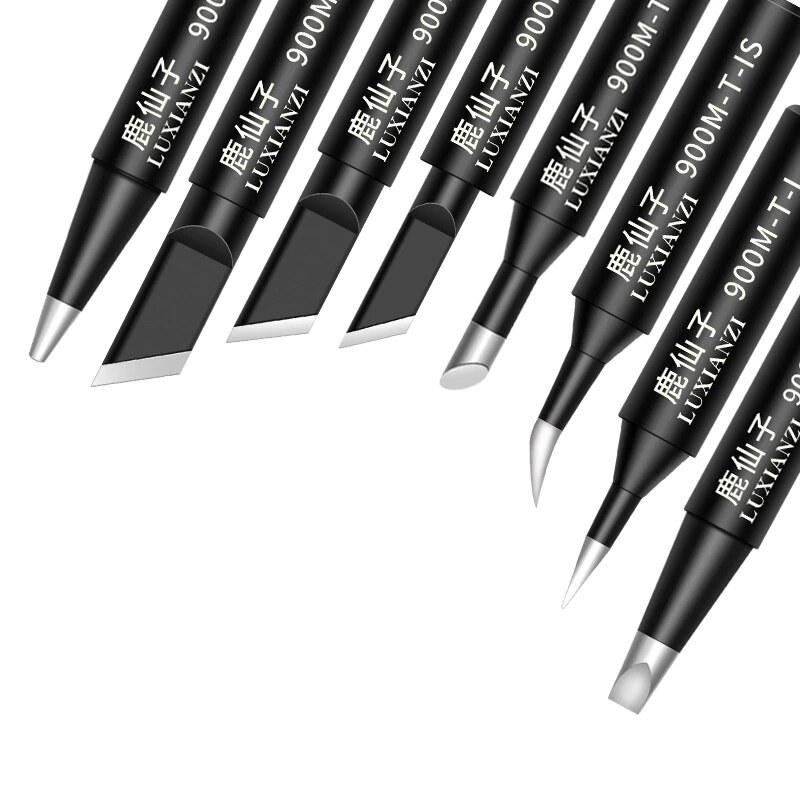 Luxianzi 900M Serie Solderen Tip Universele Loodvrij Soldeerbout Tips Voor 936 Soldeerstation Koper Zwart Lassen tips
