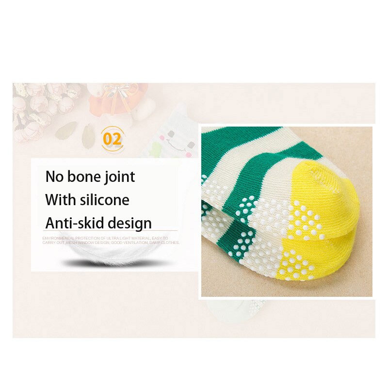 2 Pairs Newborm Baby Socken Baumwolle Imitieren Hand genäht Kopf Silikon Anti-skid Kleidung Zubehör Cartoon Socke Jungen mädchen