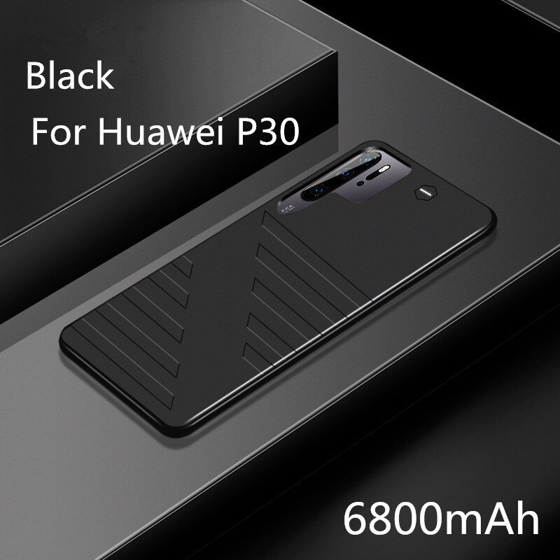 Leioua 6800 mAh Batterie fallen Energie Bank Für Huawei P30 30 Profi Separaten Ultra dünne Telefon Abdeckung Batterie Ladegerät fallen: Pro P30  Schwarz