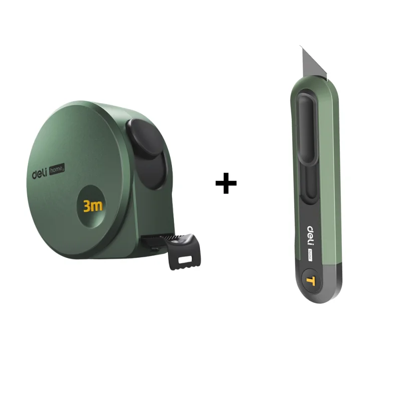 Deli Steel Tape Measure Combination Set 3/5M Retractable Digital Tape Measuring Kits for Home Woodworking Multitool: MULTI