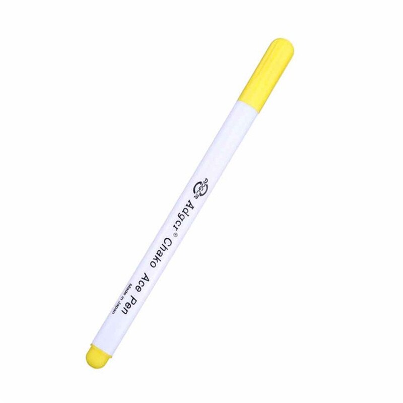 Disappearing Erasable Ink Fabric Marker Pen Cross Stitch Water Erasable Pen &amp;Sewing Measuring Gauge Ruler Quilting Sewing Tools: YELLOW