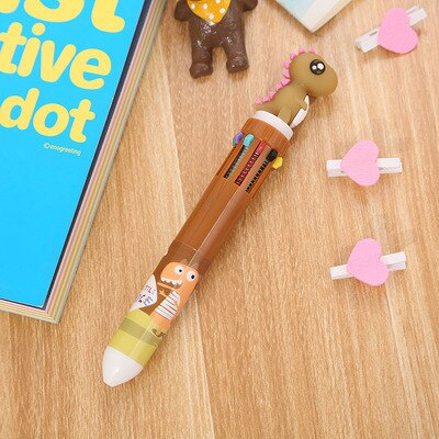 Creatieve 10 Kleuren Balpen Cartoon Schoolbenodigdheden Kantoorbenodigdheden Pennen Kawaii Multicolor Balpen Office Accessoires: BN long