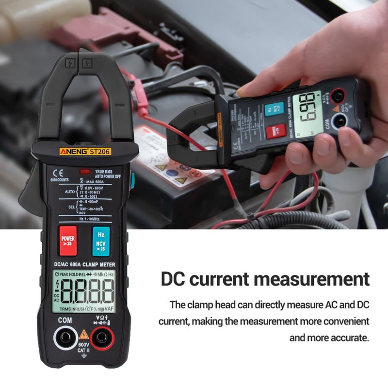 ST206 Digital Multimeter Clamp Meter 6000 Counts Amp Current Clamp Measure Tester Voltmeter