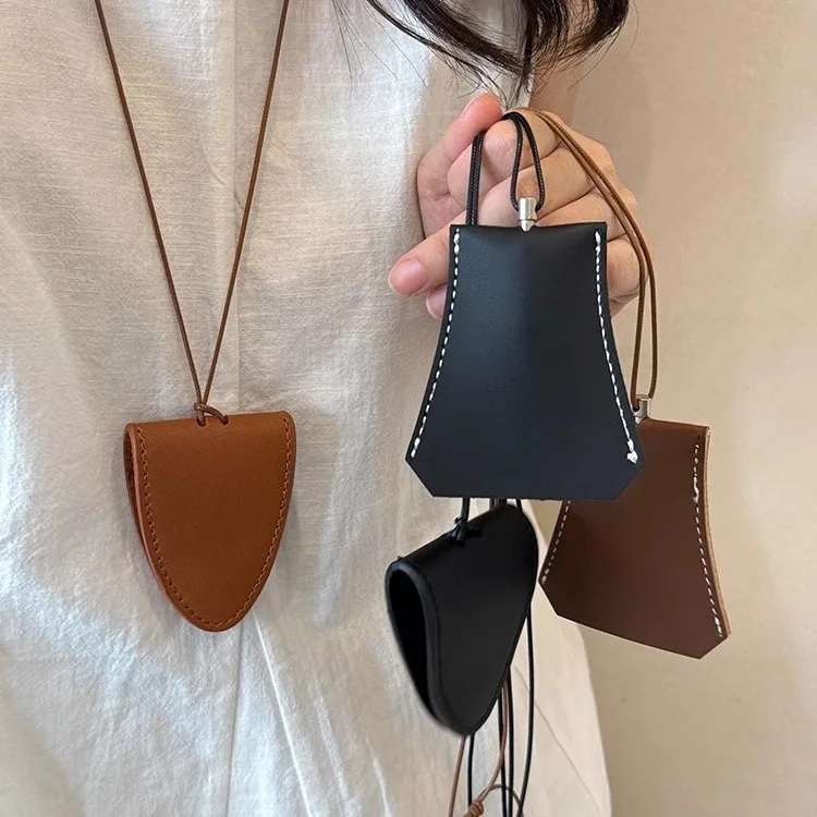 Brillen opbergtas hanger unisex lederen hoes zonnebril sleutelhoes doos ketting lezen draagbare kleurrijke tas ketting