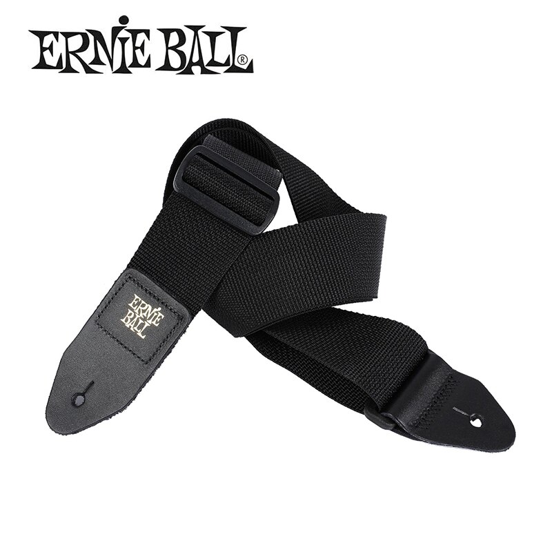 Ernie ball polypro gitaarband met leren uiteinden, comfortabele gitaarband voor akoestische, folk-, elektrische gitaar en basgitaar.