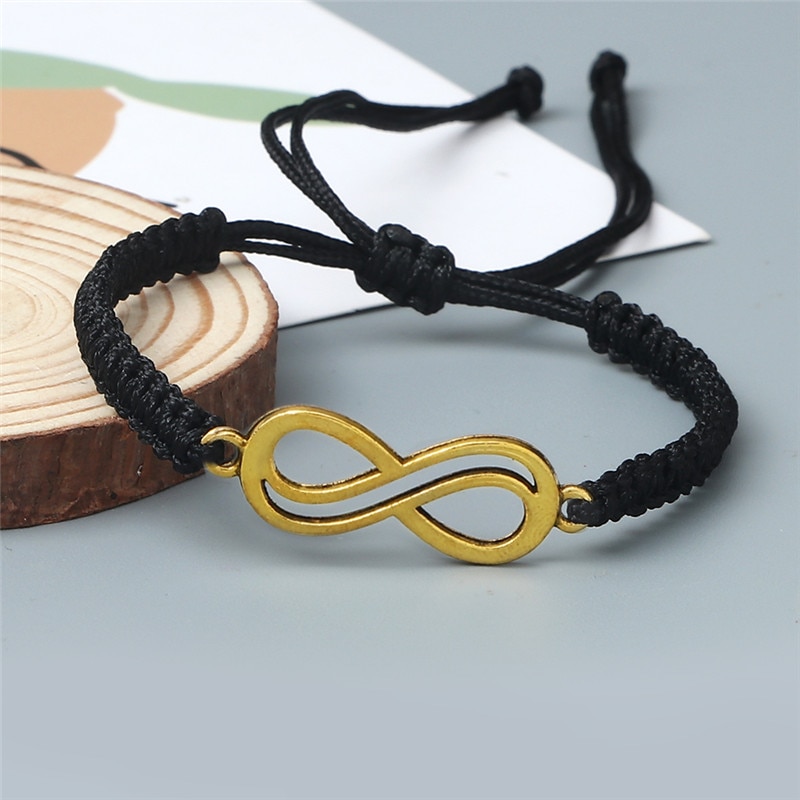 Glück Red String Geflochtene Armband Unendlichkeit Charme Einstellbar Paar Schwarz Weiß Grau Seil Armbänder für Frauen Männer Modeschmuck