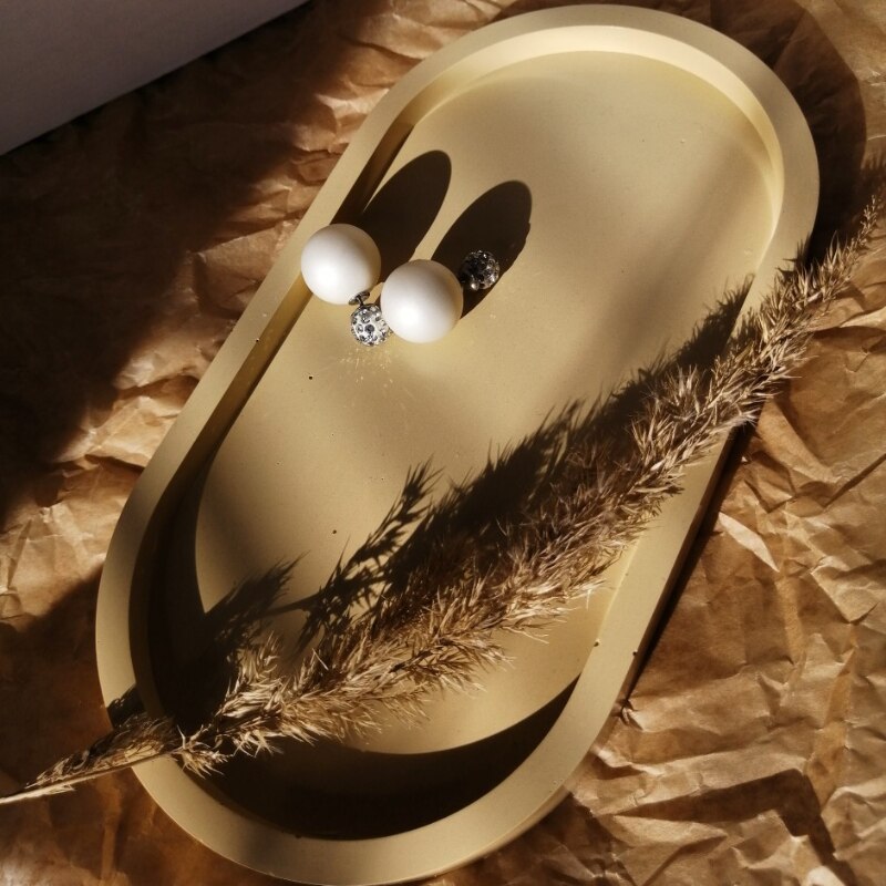 DIY Oval Tray Silicone Mold Coaster Tray Mold Storage Box Silicone Molds for Gypsum Concrete Coaster Crystal Epoxy Mould