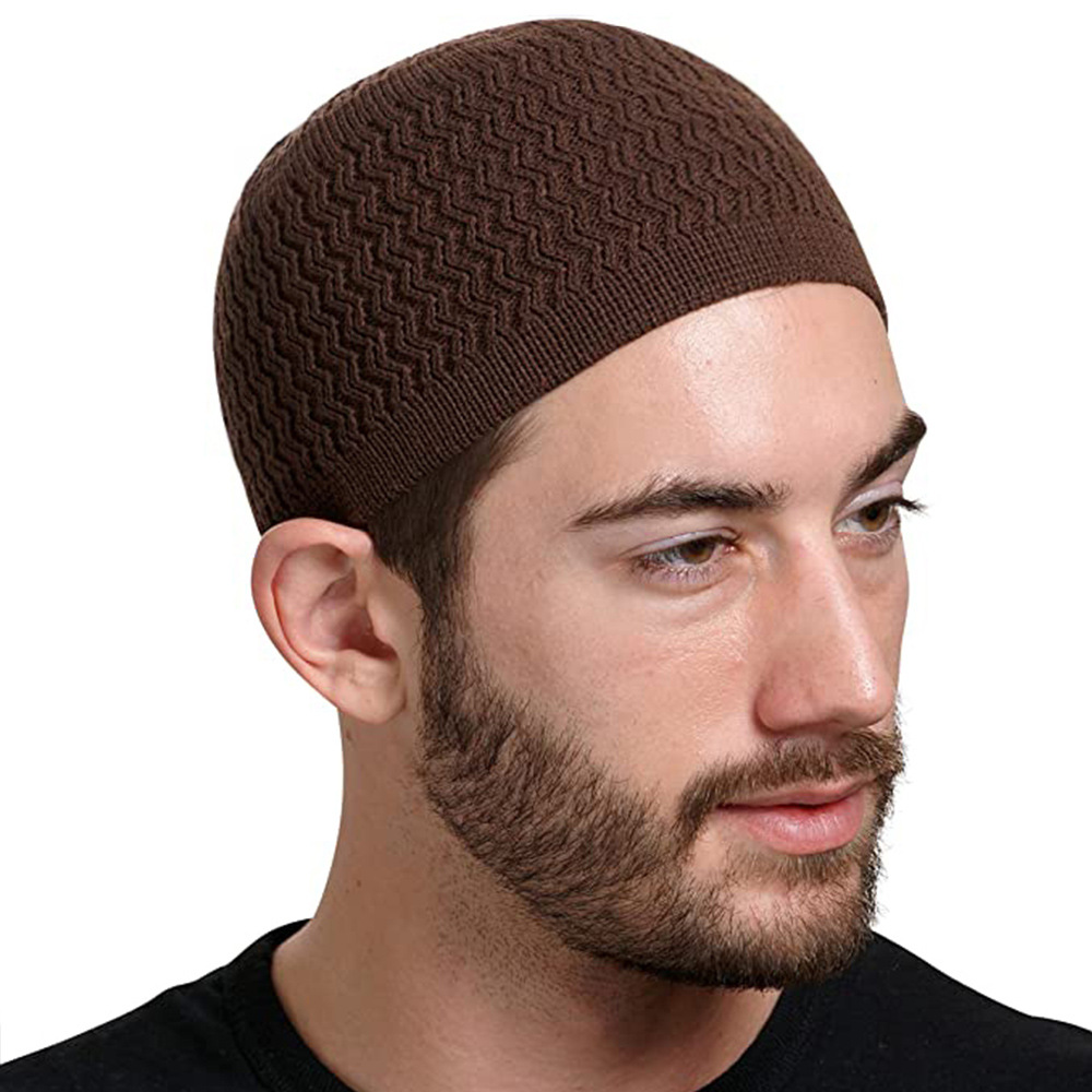 Hiver tricoté hommes musulmans chapeaux de prière unisexe bonnets casquette islamique Ramadan juif kippa Homme chapeau hommes Wrap tête casquettes
