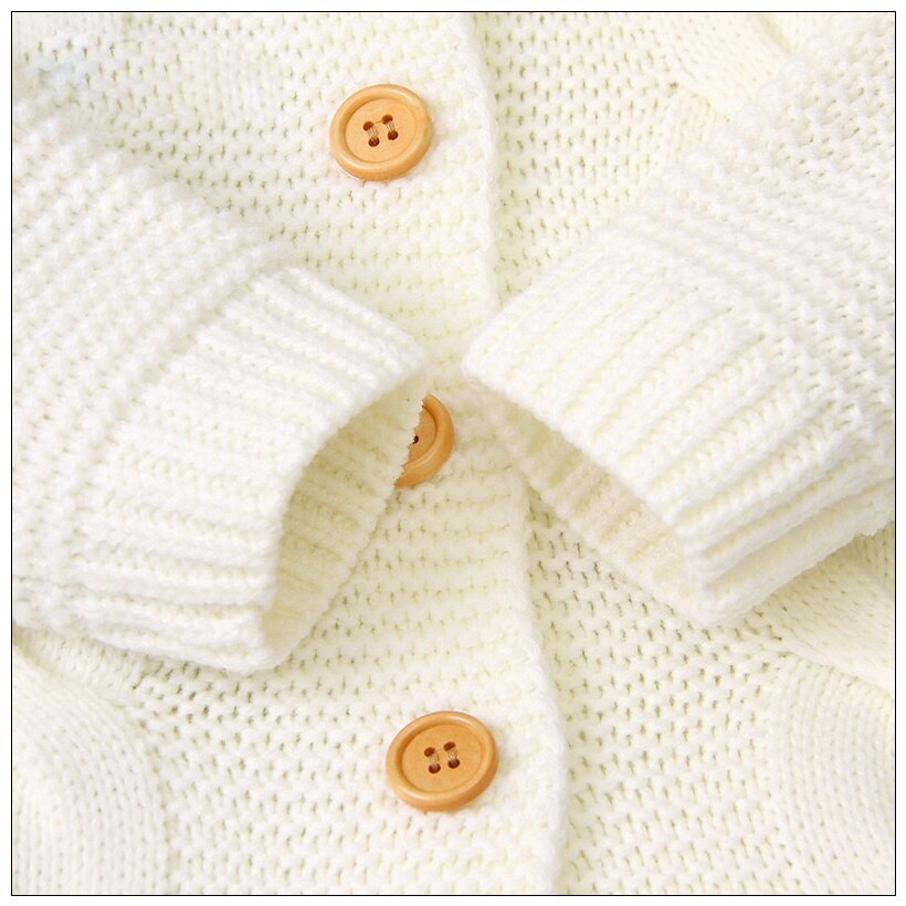 Baby Pasgeboren Trui Soild Lange Mouwen Winter Herfst Wol Warme Romper 0-24 Maanden Baby Jongen Meisje Outfits Gebreide hooded Kleding
