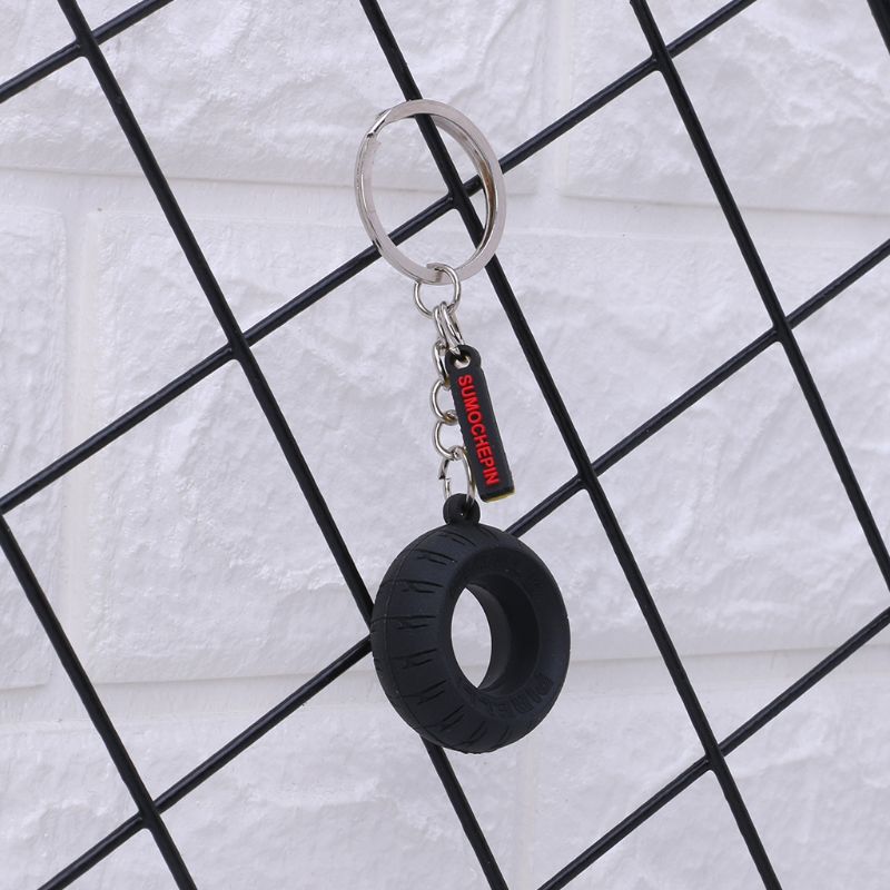 LLavero de goma para llanta de motocicleta, bonito para Interior de coche