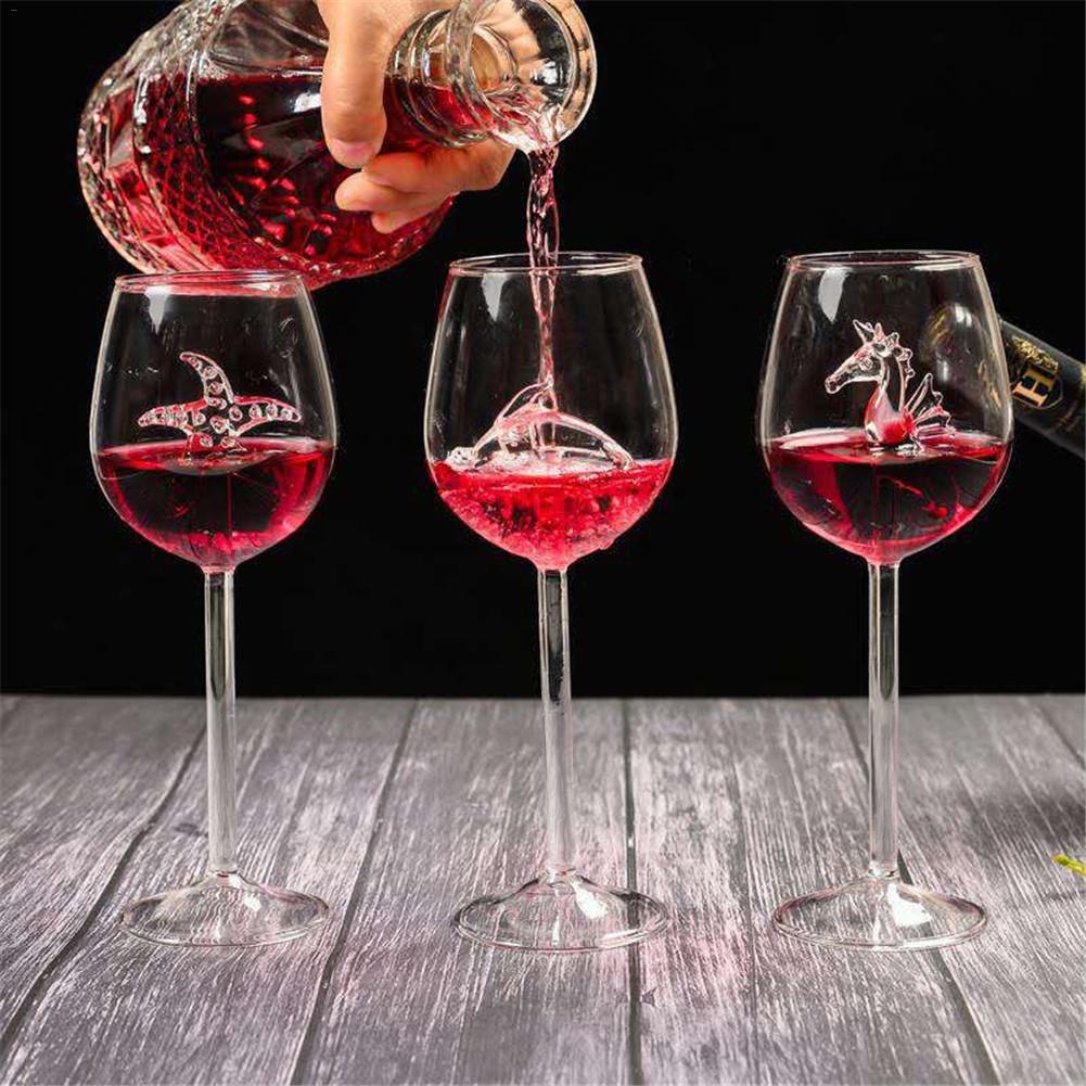 Hippocampe créative en verre à vin rouge de 300ml, tasse à haute teneur en Borosilicate pour vin rouge, whisky, bière, Bar, fête de mariage