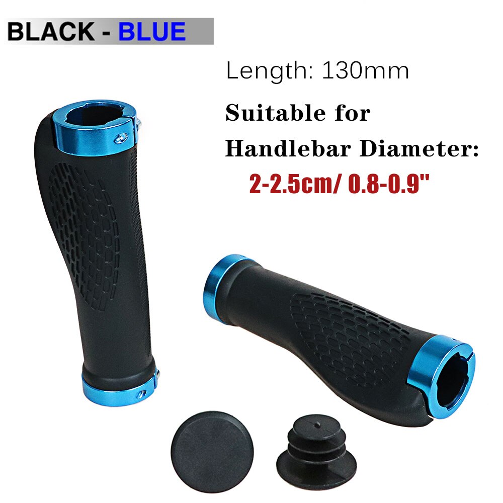 Guidão de bicicleta mtb, peças de guidão de liga de alumínio anti-derrapante e de borracha de 2.2cm para mountain road mbx preto azul vermelho: Black-Blue