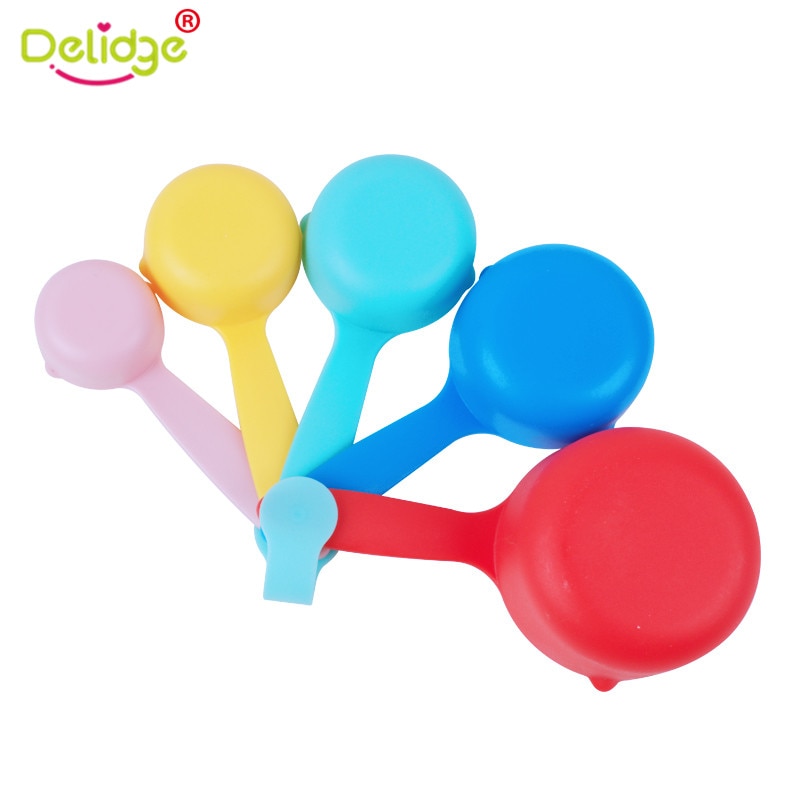 Delidge 5 stks/set Maatbekers Kleurrijke Plastic (30/60/80/125/250 ml) maatregel Cups Kruiden Set Keuken Taart Bakken Gereedschap