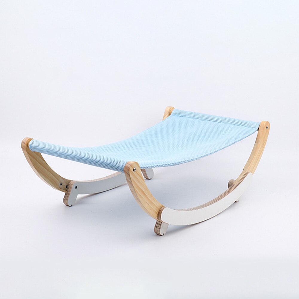Pet Cat Bed Houten Schommel Shaker Comfortabele Katten Hangmat Massief Hout Duurzaam Sterke Houten Frame Bed Kitten Grappige Schommelstoel: Blue