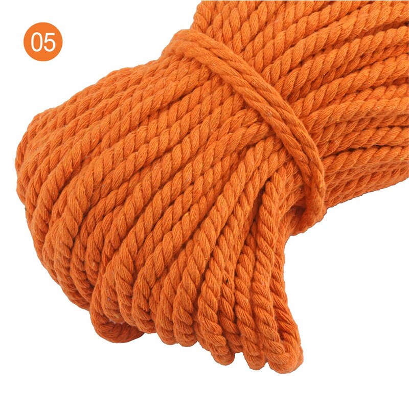 100% Katoen 3 Aandelen Twisted Katoenen Koorden 5Mm Diy Craft Decoratie Touw Katoenen Koord Voor Tas Trekkoord Riem 15 kleuren: color 05