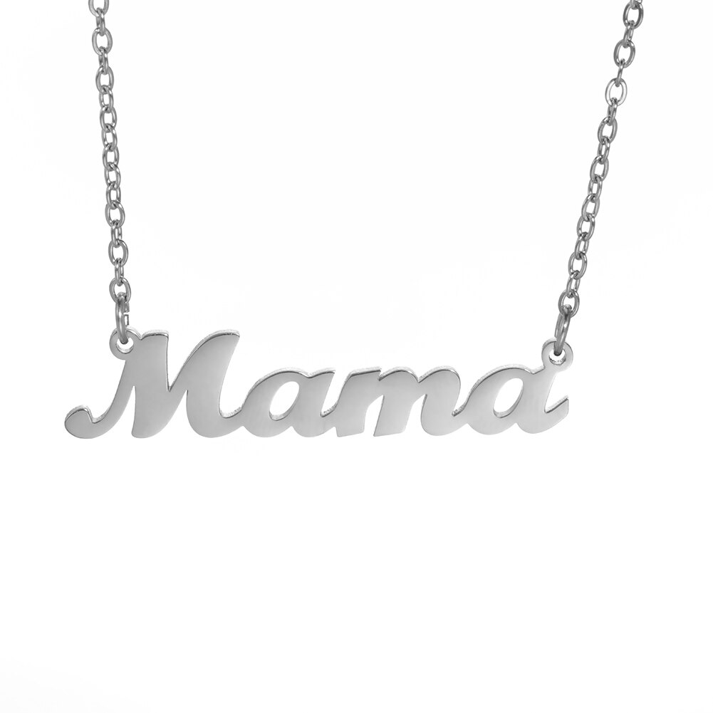 Minun muotoni äiti kirjain nimikyltti riipus kaulakoru naisille #39 ruostumattomasta teräksestä kaulakorut choker korut: Teräksen väri