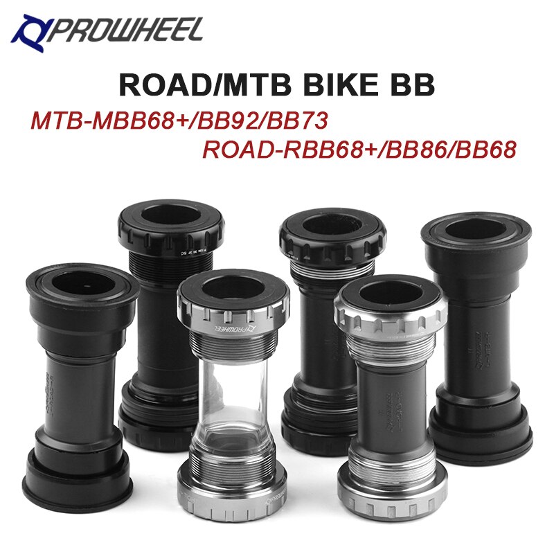 PROWHEEL BB68/86/73/92/86 Mountain Road Bike Bottom Bracket BB68/73MM Apply to Axis 24mm Press-in Tooth pattern BB Crankset