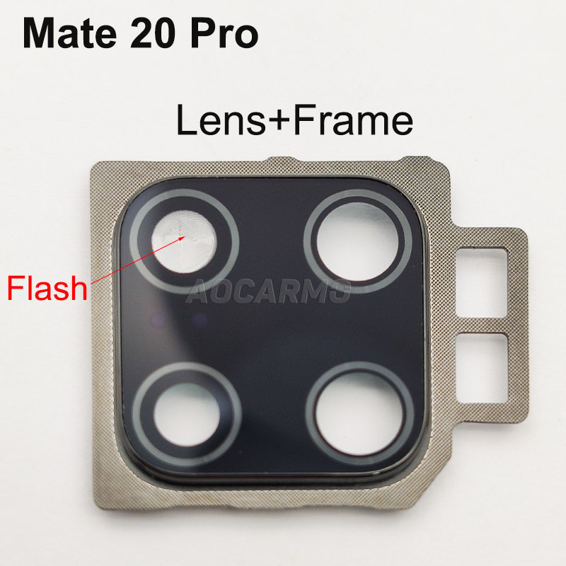 Aocarmo Achter Back Camera Lens Glas Ring Cover Met Sticker Frame Vervanging Deel Voor Huawei Mate 20/Mate 20 Pro: Mate20Pro With Frame
