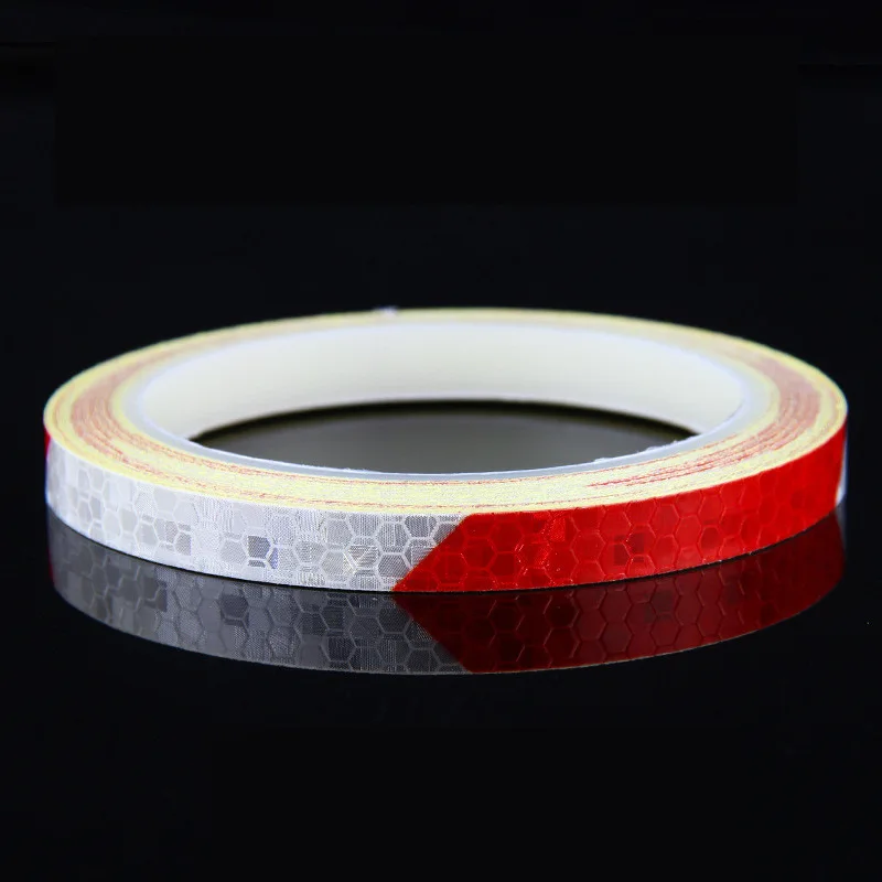 Pegatinas reflectantes para bicicleta, cinta fluorescente de 1cm x 8m, tiras de advertencia de seguridad, cintas de ciclismo para casco de bicicleta, motocicleta y Scooter