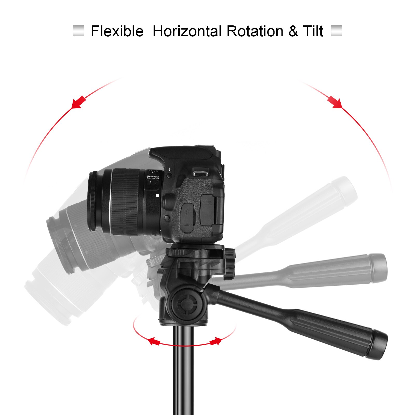 Photography Tripod Stand Aluminum Alloy 150cm 3-Section 3-Way Hydraumatic Head Universal 1/4 Mounting Bubble Level Phone Holder