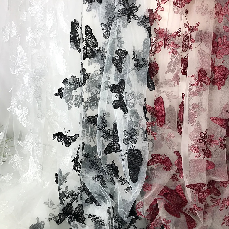 Robe de mariée à motif papillon blanc, 150x100CM, avec appliques, voile, écharpe, brodé, Patch en dentelle