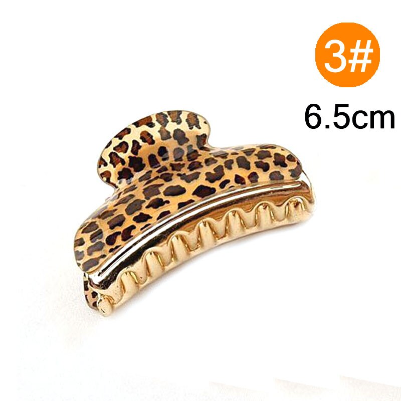 Store små plastik arcylic leopard hår kløer til kvinder hårspænder piger hårnåle klør klemme banan hår værktøj: 6.5cm mørk kaffe