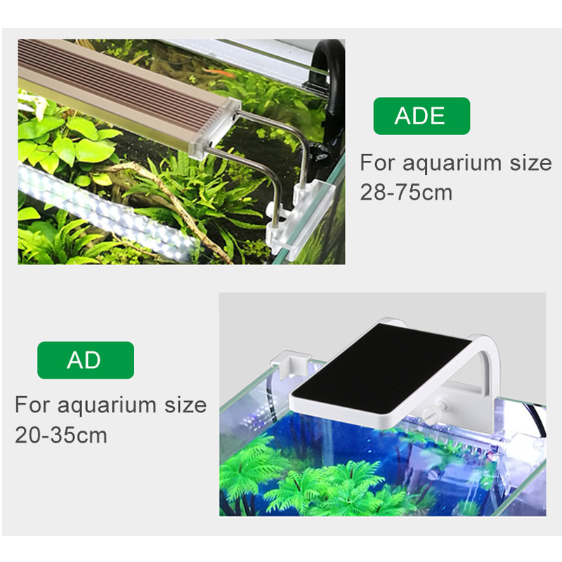 SUNSUN ADE-Lámpara de iluminación LED para acuario, dispositivo ultrafino para cultivo de plantas acuáticas, 5-24W, 220V