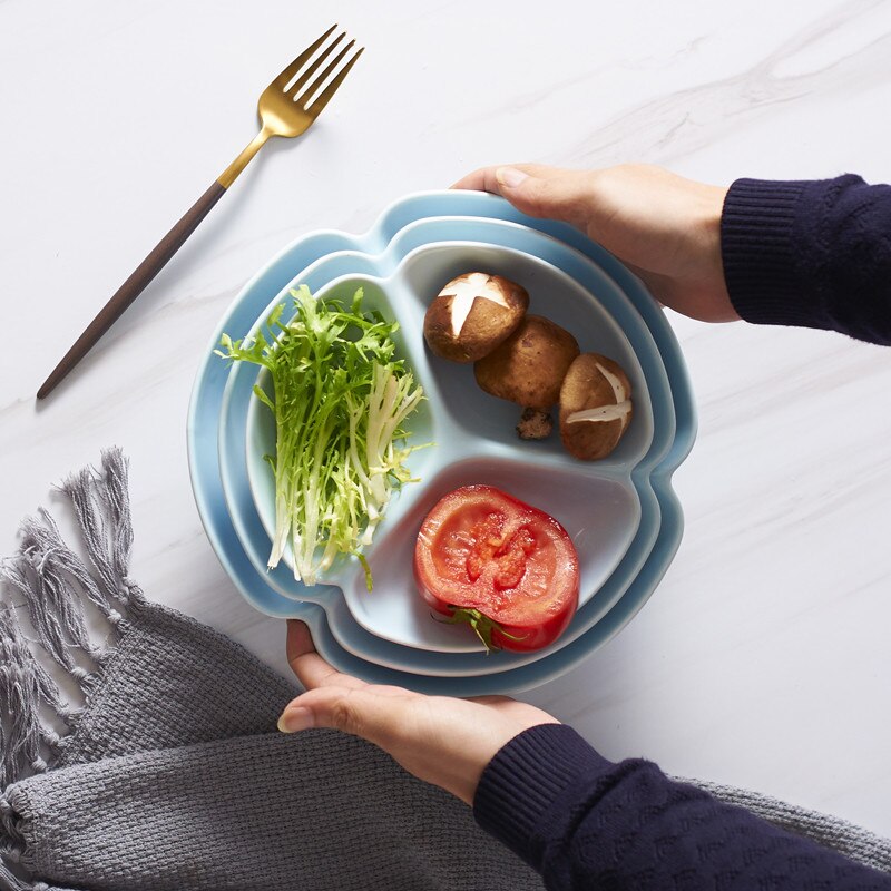 Japanese Ceramic Salad Plate Matte Porcelain Breakfast Dinner Plate Snack Dishes Household Dessert Cake Tray Tableware