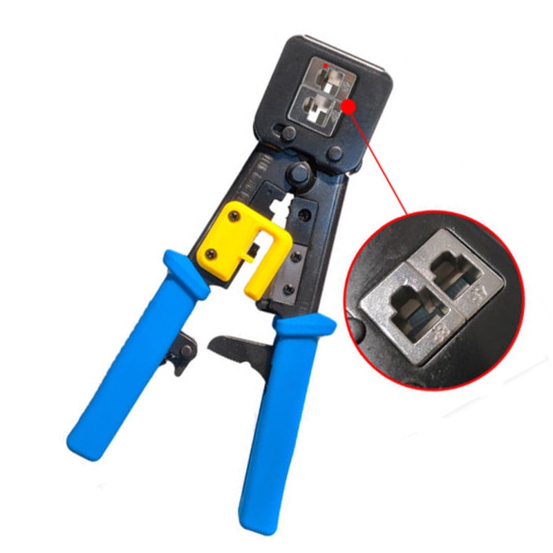 Steel Crimper Tools for Cat5e Cat6 Cables Crimping Tool Net Kit Crimp 8P8C/RJ-45 6P6C/RJ-12 6P4C/RJ-11 Connectors Plug Cut Strip