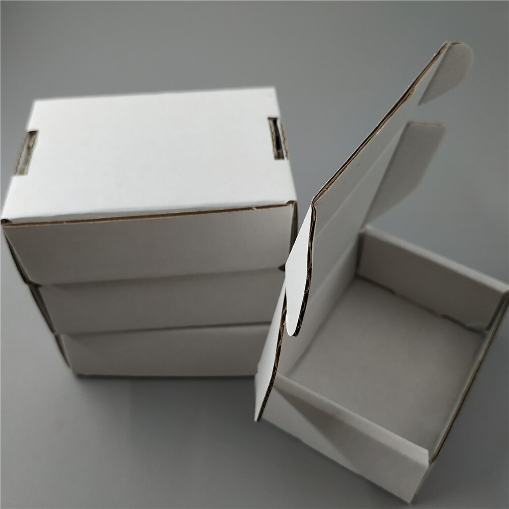 6*5*5cm 50pcs small blank white mailer boxes for jewelries cosmetics express package mini thick cardboard boxes