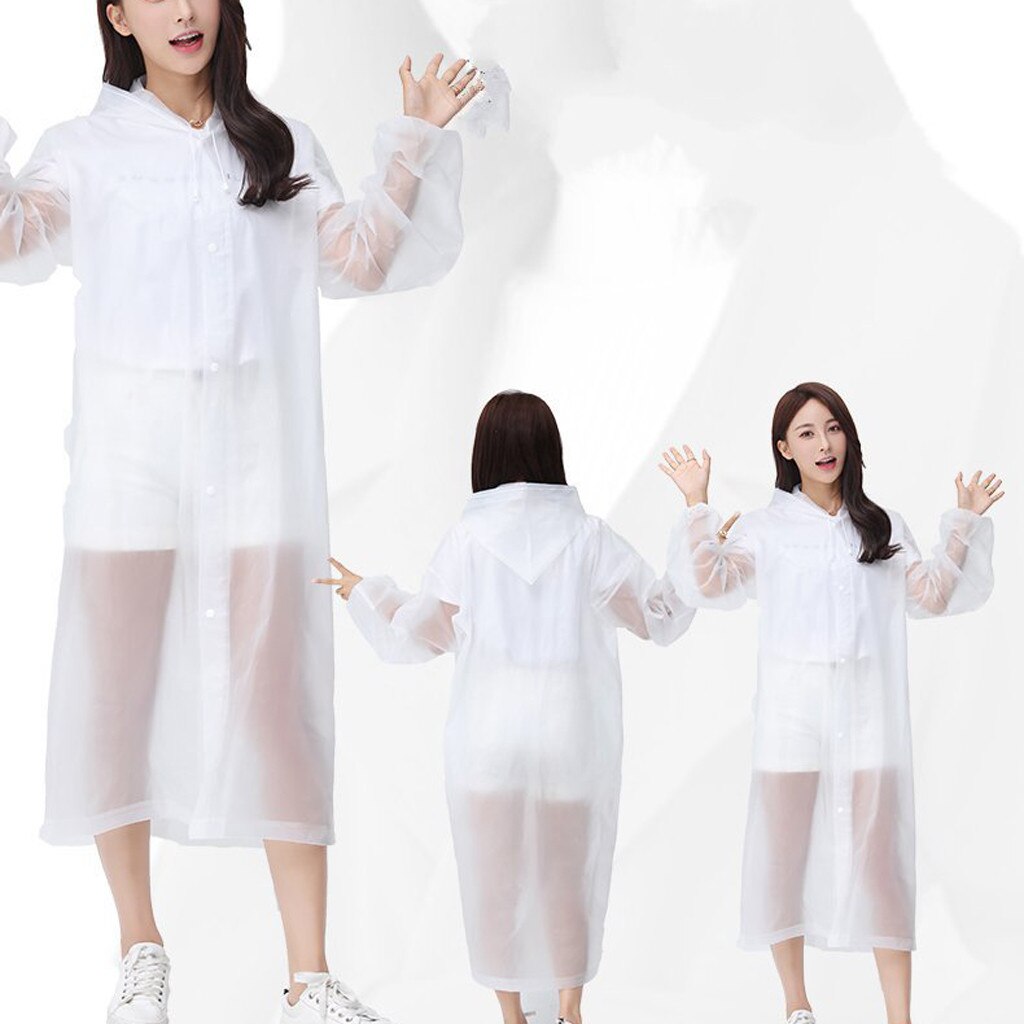 Men's Outdoor Travel Adult Raincoat Thick Transparent EVC Raincoat