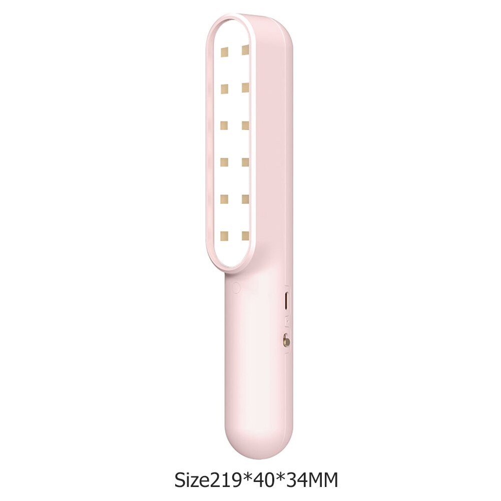 UV Light Wand Rechargeable Ultraviolet Disinfection Light Hand-holder Portable UV Toothbrush Sterilizer Light for Home Travel: Pink
